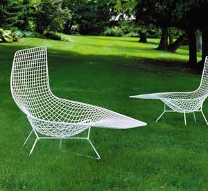 Bertoia Asymmetric Chaise Lounge With Seat Cushion lounge chair Knoll 