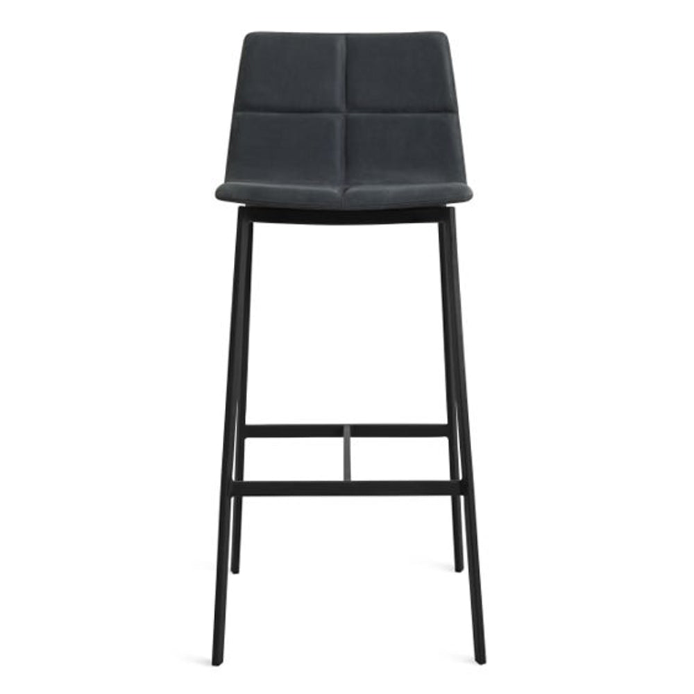 Between Us Barstool Stools BluDot Ink Leather