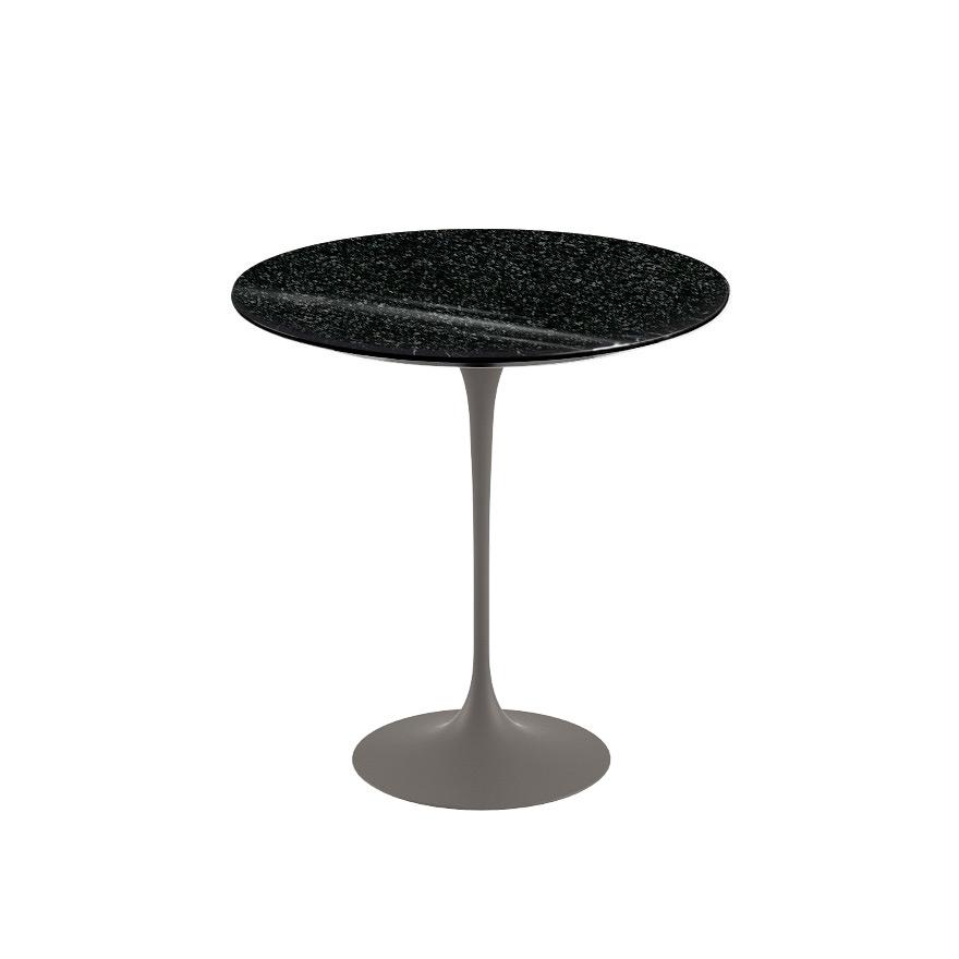 Saarinen Side Table - 20” Round side/end table Knoll Grey Black Andes, Granite