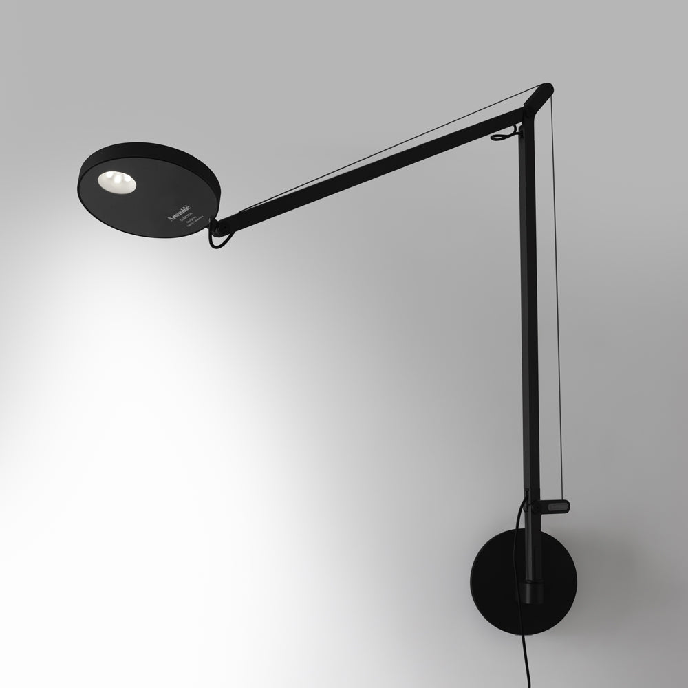 Demetra Swingarm Wall Sconce wall / ceiling lamps Artemide Matte Black LED 3000K