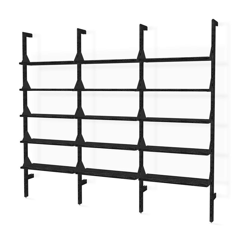 Branch-3 Shelving Unit Shelves Gus Modern Black Uprights / Black Brackets / Black Ash Shevles