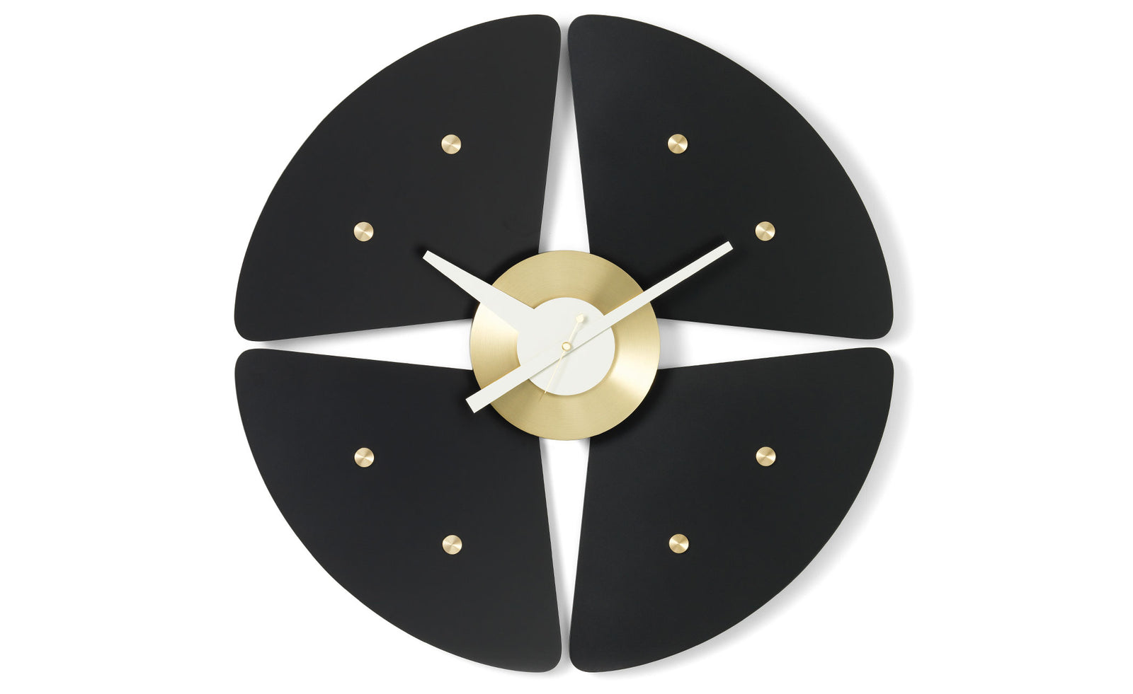 Nelson Petal Wall Clock Clocks Vitra black/brass