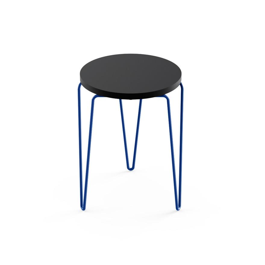 Florence Knoll Hairpin™ Stacking Table table Knoll Laminate - Black Painted Steel - Blue