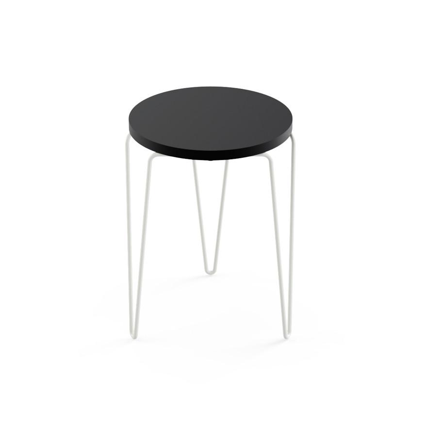 Florence Knoll Hairpin™ Stacking Table table Knoll Laminate - Black Painted Steel - White