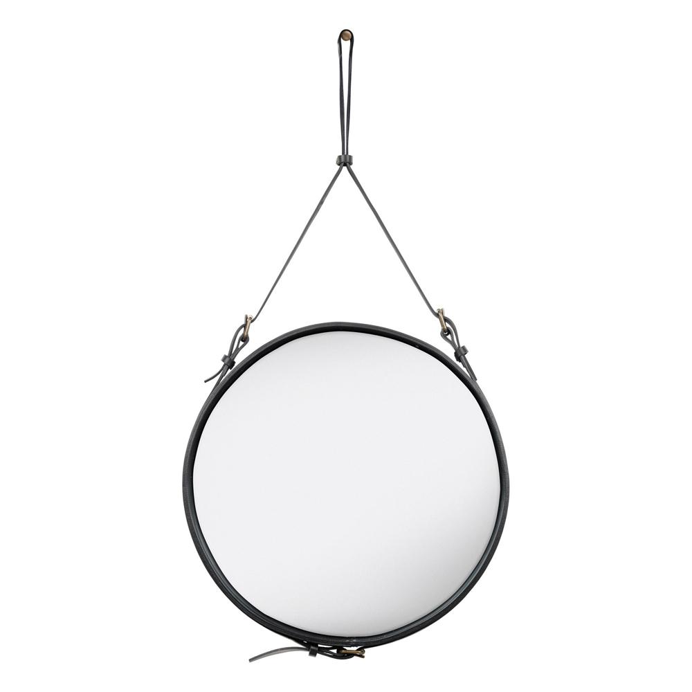Adnet Circulaire Mirror mirror Gubi Medium Black Leather