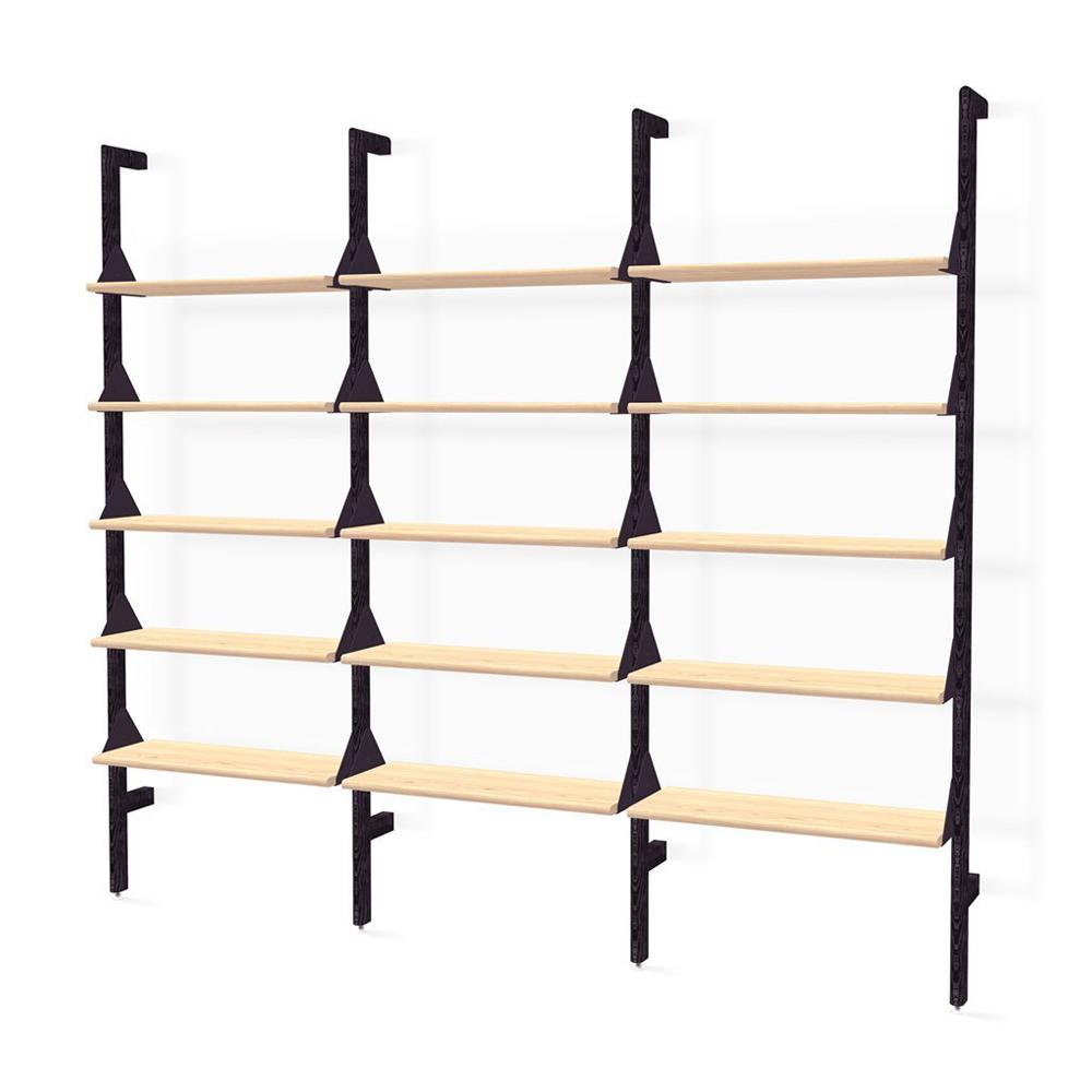 Branch-3 Shelving Unit Shelves Gus Modern Black Uprights / Black Brackets / Blonde Ash Shelves