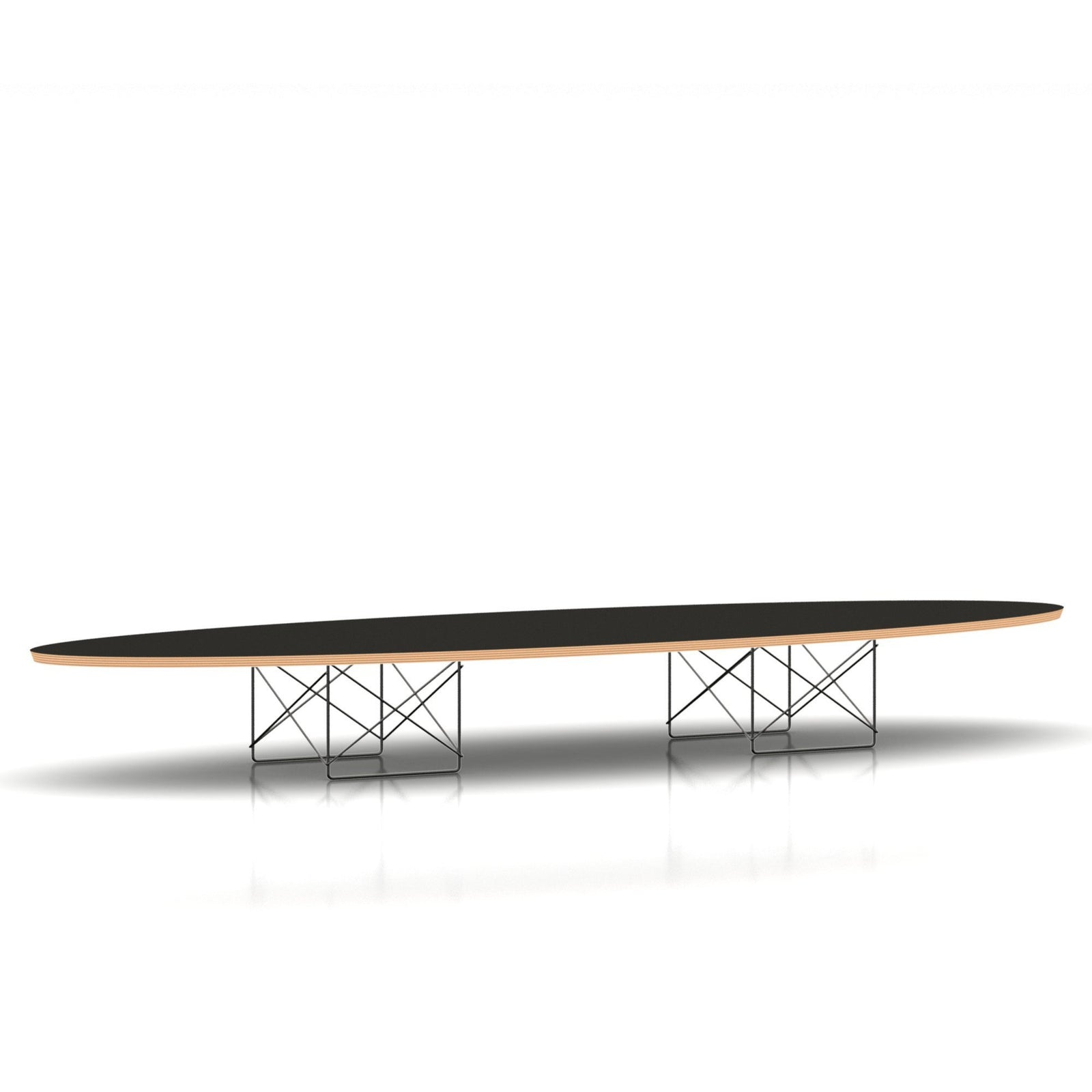 Eames Elliptical Table Coffee Tables herman miller Black Top Black Base