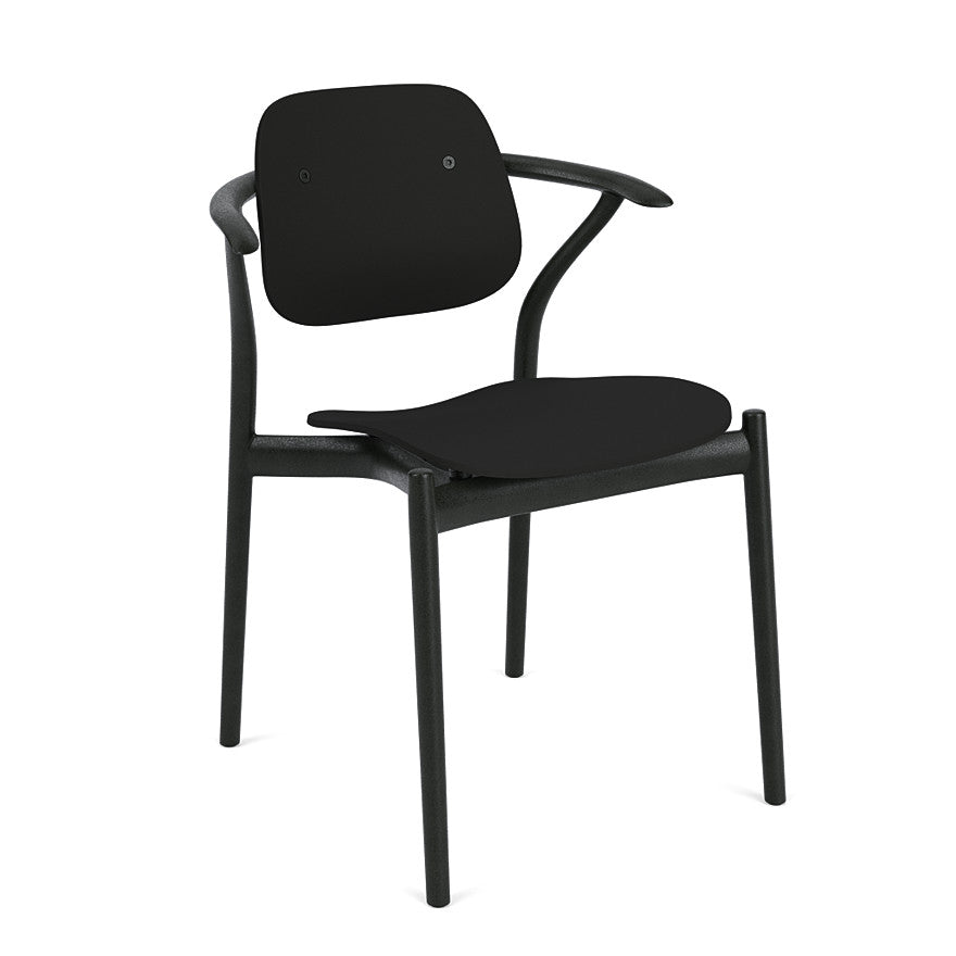 Iquo Chair Armchair with Plastic Seat & Back Side/Dining Knoll Black