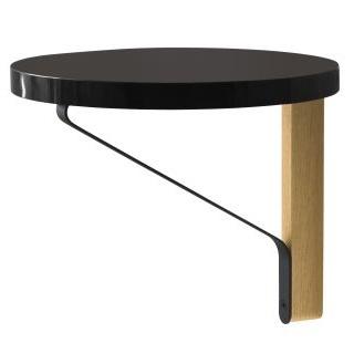 KAARI Wall Shelf Round REB 007 Shelf Artek Black Linoleum-Black Edge / Natural Oak