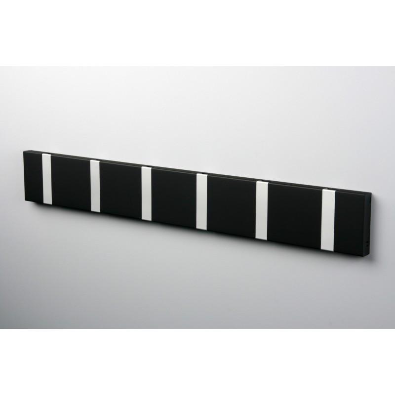 Knax Horizontal Colored Coat Hook Coat Hooks Loca 6 hooks Aluminum Soft Black