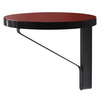 KAARI Wall Shelf Round REB 007 Shelf Artek Red Linoleum-Black Edge / Black Oak