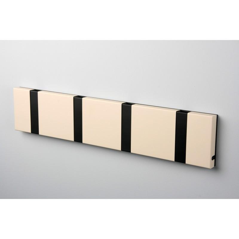 Knax Horizontal Colored Coat Hook Coat Hooks Loca 4 hooks Black Desert Sand