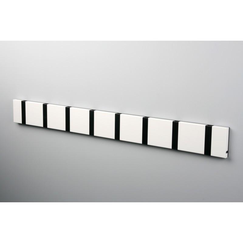 Knax Horizontal Colored Coat Hook Coat Hooks Loca 8 hooks Black White