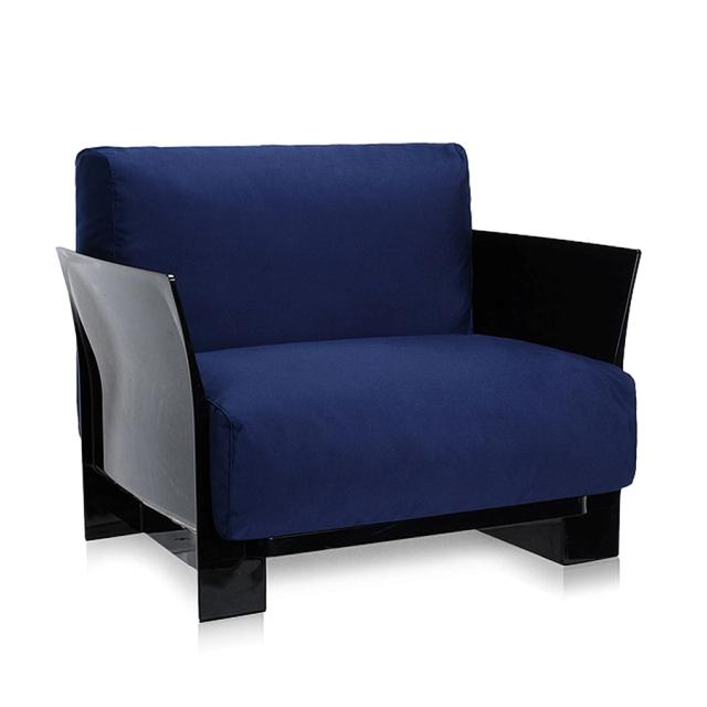 Pop Chair Lounge Chair Kartell Black Blue