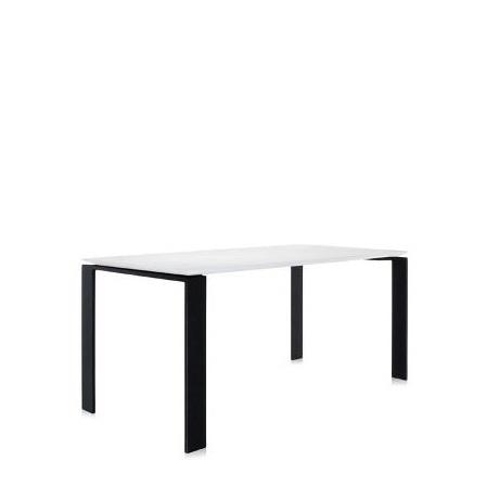 Four Table - Laminate Top Dining Tables Kartell Standard - 63" Black Body/White Top