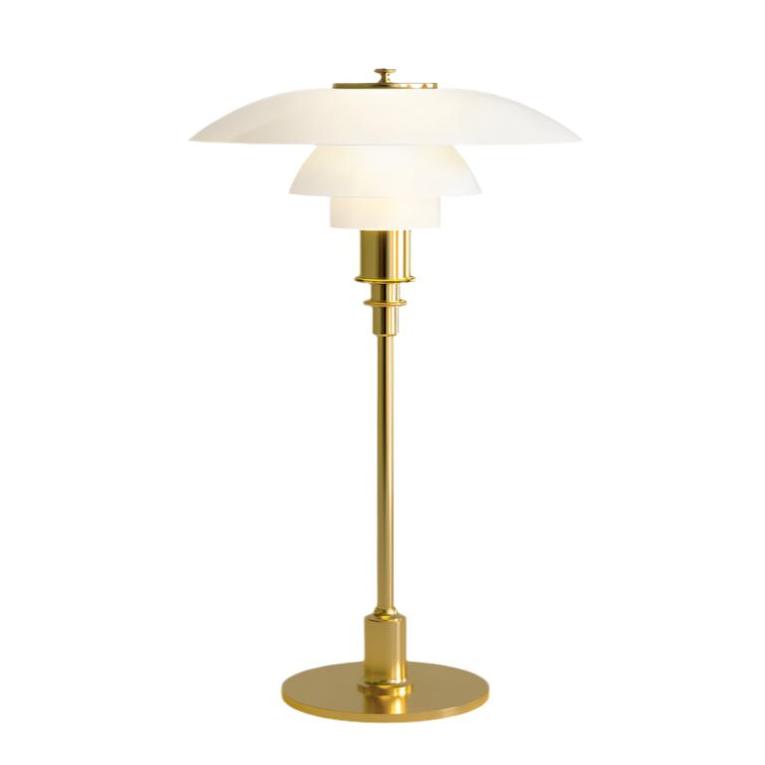 Louis Poulsen PH 3/2 Glass Table Lamp Table Lamps Louis Poulsen Brass Metalized