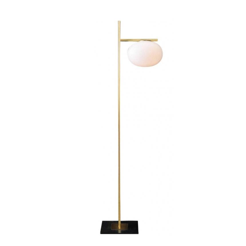 Alba Floor Lamp Floor Lamps Oluce 1 Light Satin Brass