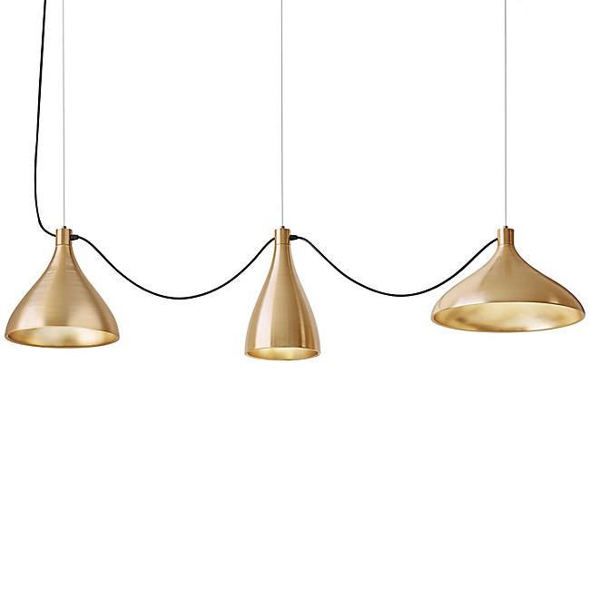 Swell String 3 Mixed Modular Suspension Light suspension lamps Pablo Swell String 3 Mixed - Brass
