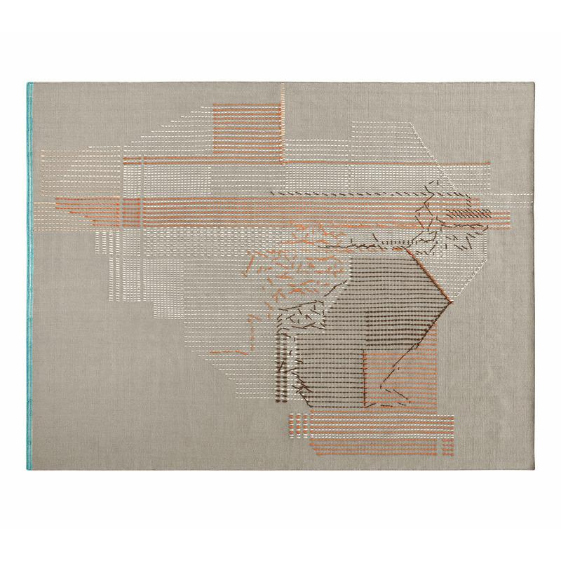 Backstitch Composition Rug Rug Gan Brick 6’7" x 9’10"