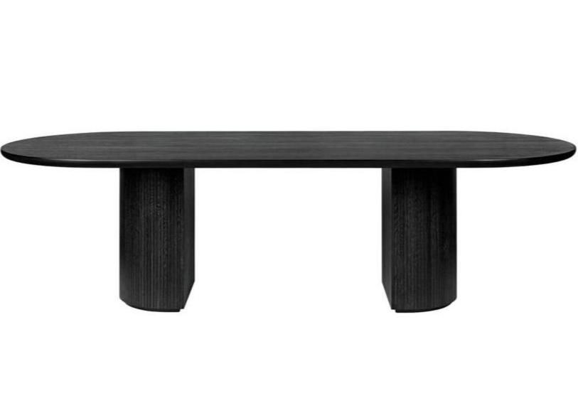Moon Elliptical Dining Table Tables Gubi Small Brown/Black Stained Veneer
