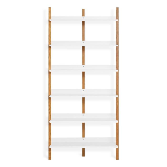 Browser Tall Bookcase Shelves BluDot White Oak / White