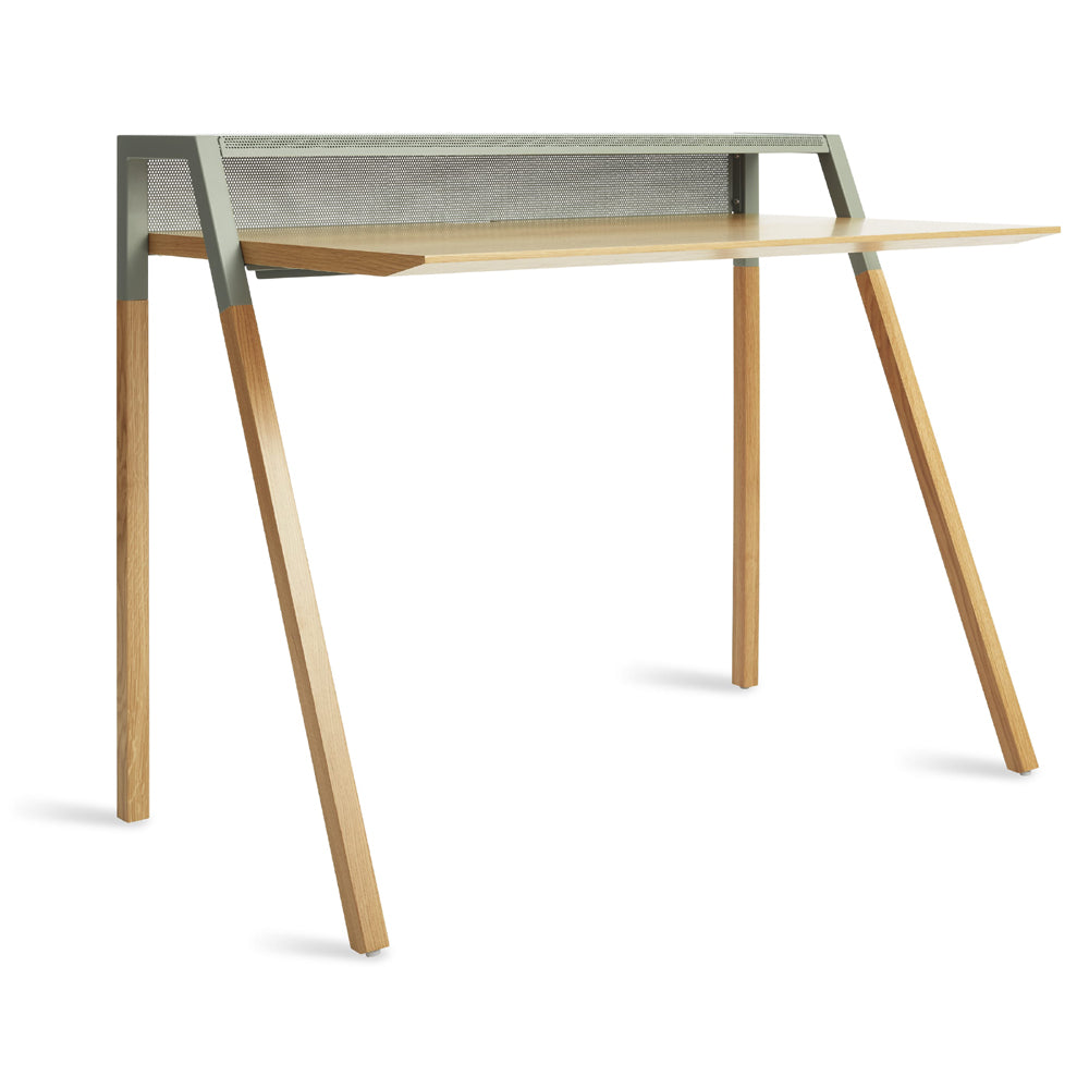 Cant Desk Desk's BluDot White Oak and Grey Green