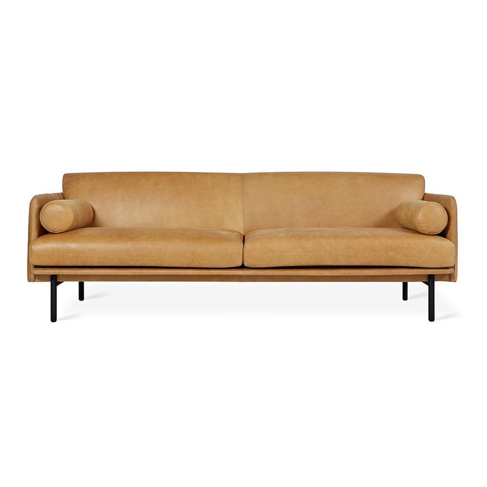 Foundry Sofa Sofa Gus Modern Canyon Whiskey Leather Black
