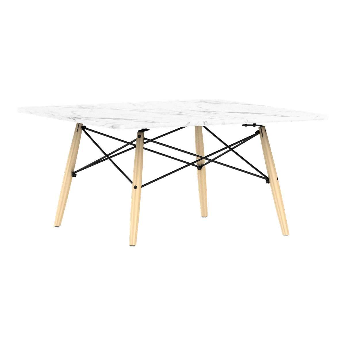 Eames Square Dowel Leg Coffee Table Coffee Tables herman miller Carrara Marble +$1000.00 White Ash +$30.00 Black