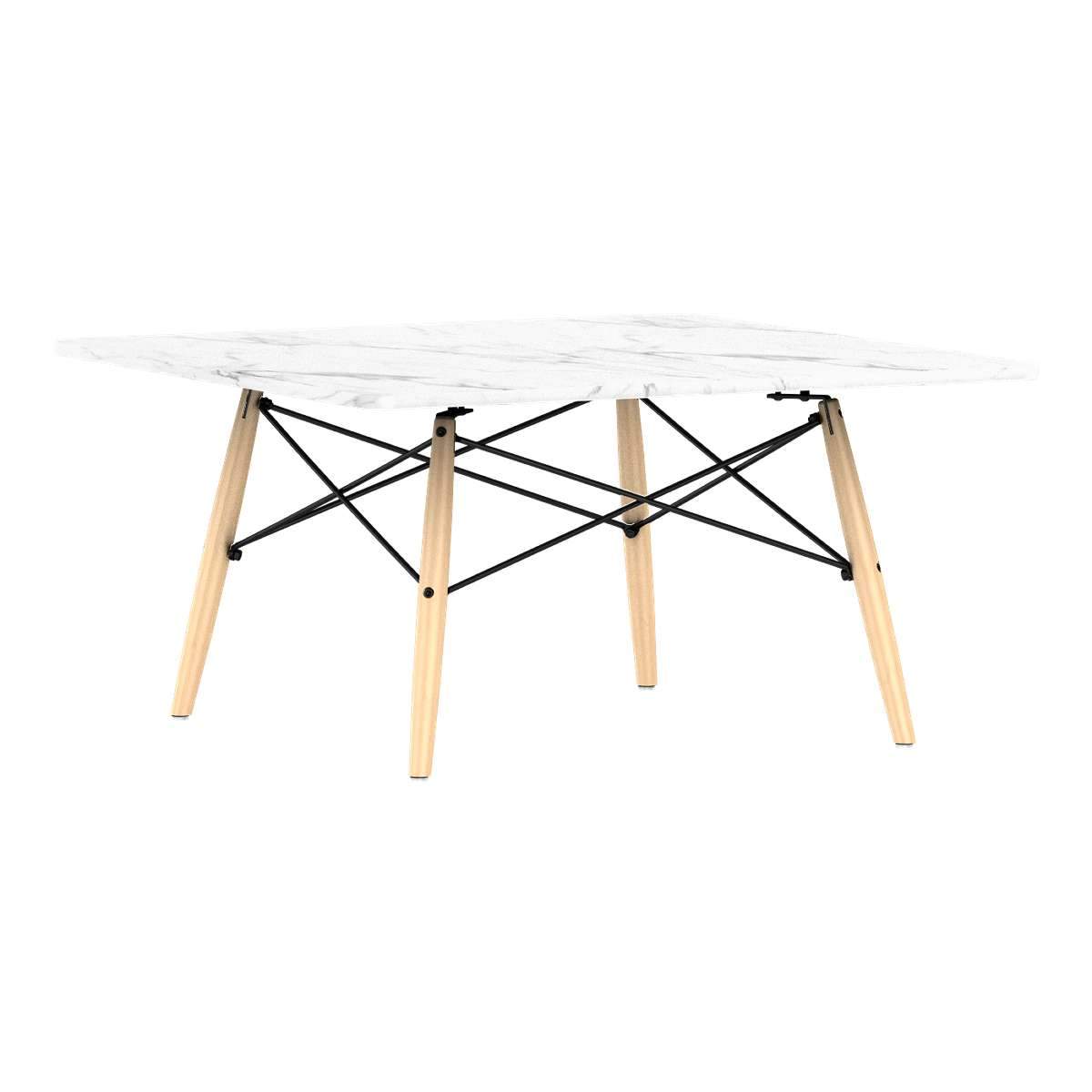 Eames Square Dowel Leg Coffee Table Coffee Tables herman miller Carrara Marble +$1000.00 Natural Maple Black
