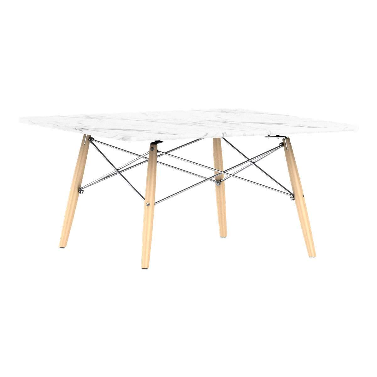 Eames Square Dowel Leg Coffee Table Coffee Tables herman miller Carrara Marble +$1000.00 Natural Maple Chrome +$15.00