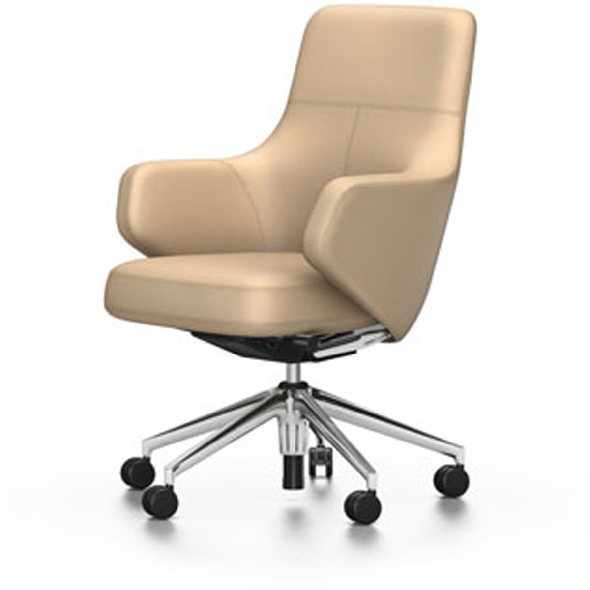 Grand Executive Lowback Chair task chair Vitra Leather Premium - Cashew +$930 Hard castors for carpet