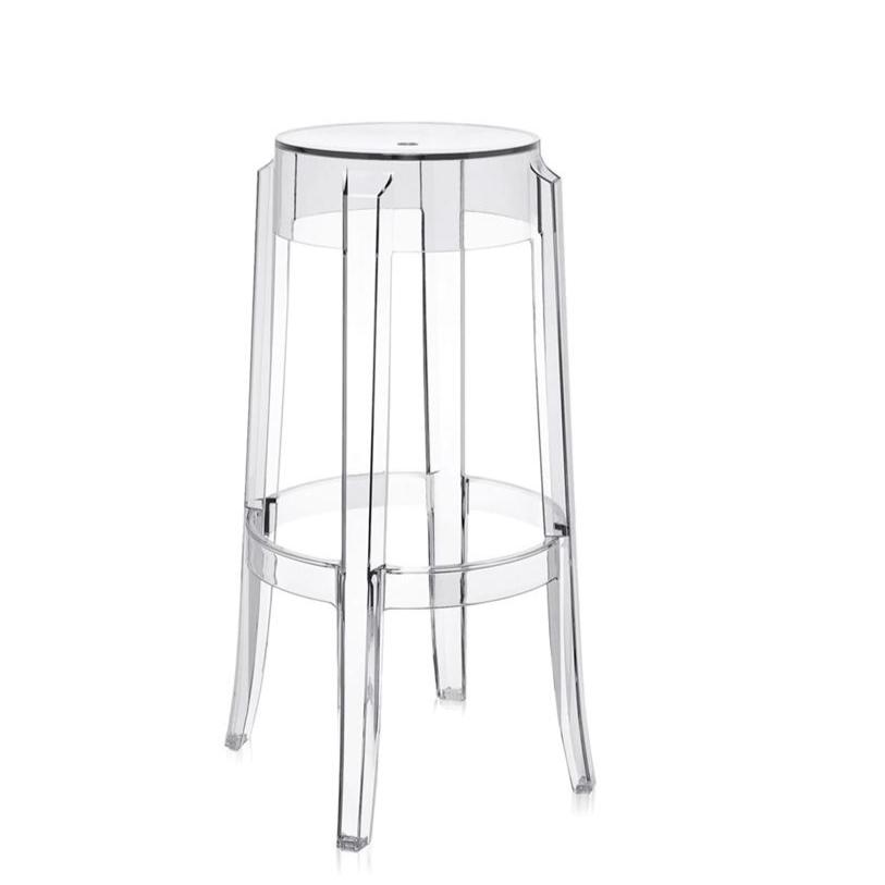 Charles Ghost Stool bar seating Kartell 29.5" Bar Stool - Transparent Crystal
