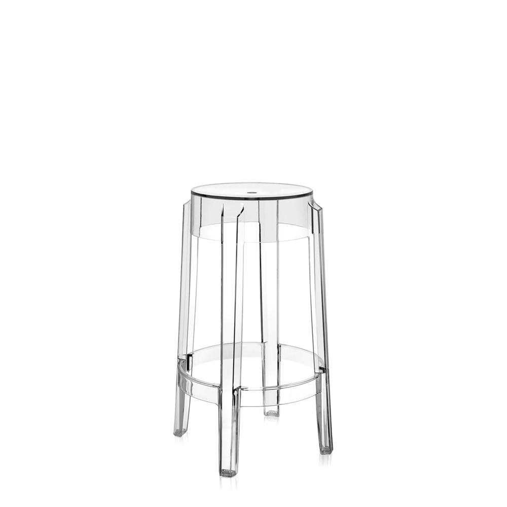 Charles Ghost Stool bar seating Kartell 25.6" Counter Stool - Transparent Crystal