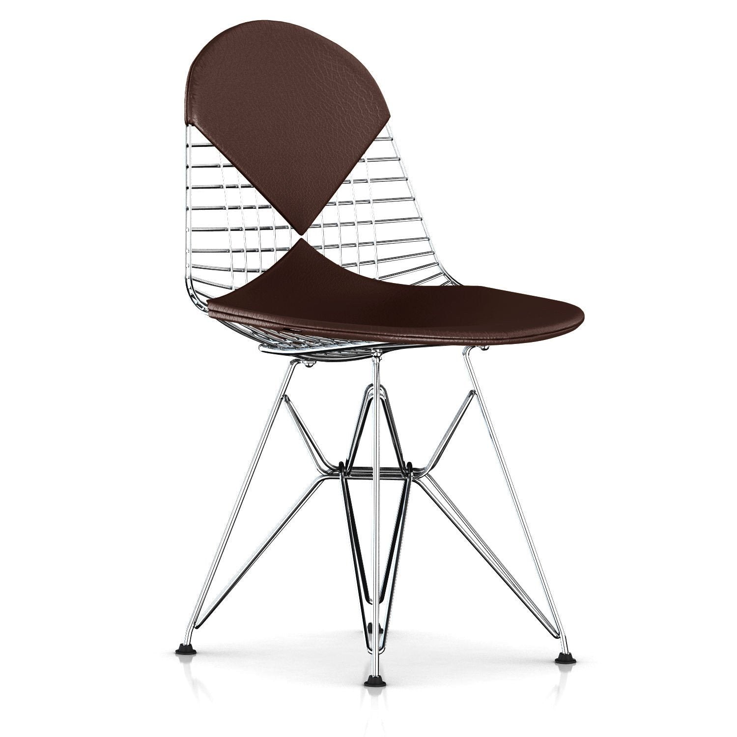 Eames Wire Chair with Bikini Pad Side/Dining herman miller Glides with Felt Bottom +$25.00 Tobacco Leather