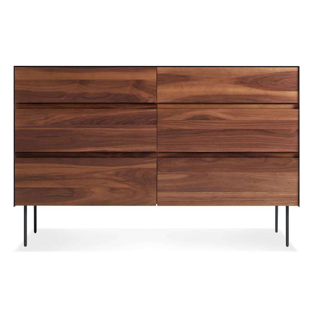 Clad 6 Drawer Dresser storage BluDot Walnut / Oblivion
