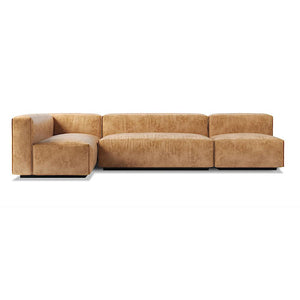 Cleon Medium Plus Sectional Sofa Sofa BluDot Camel Leather Right 