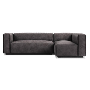 Cleon Small Sectional Sofa Sofa BluDot Slate Leather Left 