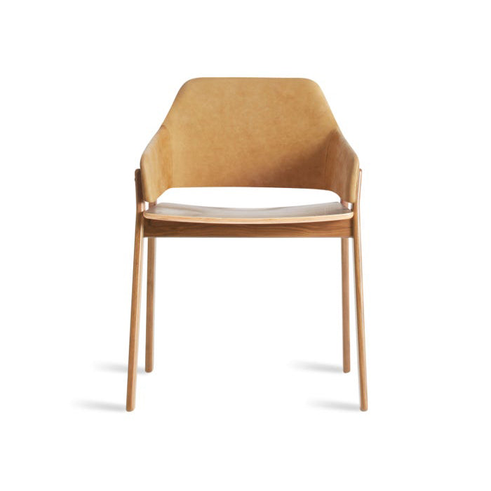 Clutch Dining Chair Side/Dining BluDot Camel Leather / White Oak