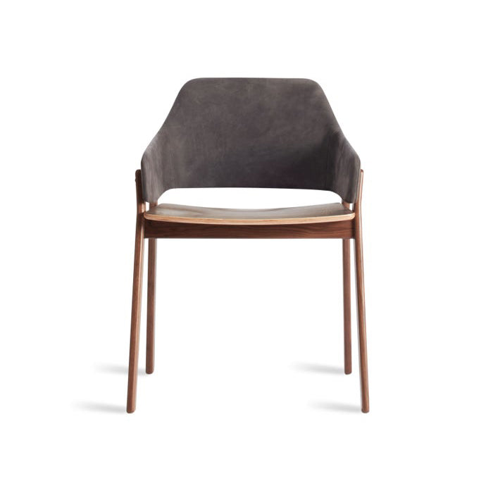 Clutch Dining Chair Side/Dining BluDot Slate Leather / Walnut