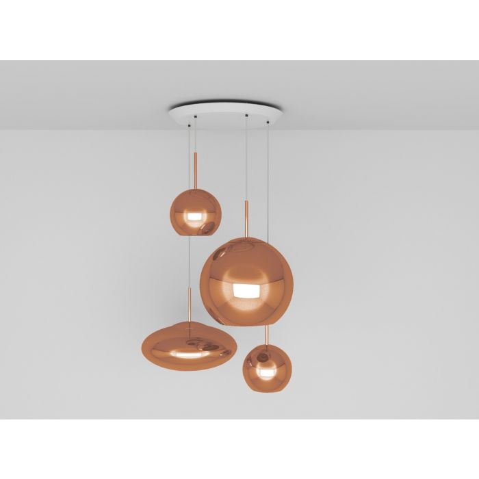 Copper LED Range Round Pendant System hanging lamps Tom Dixon