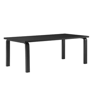 AALTO Table Rectangular 86A Tables Artek Top Black Linoleum | Legs and Edge Band Black Lacquered + $320.00 