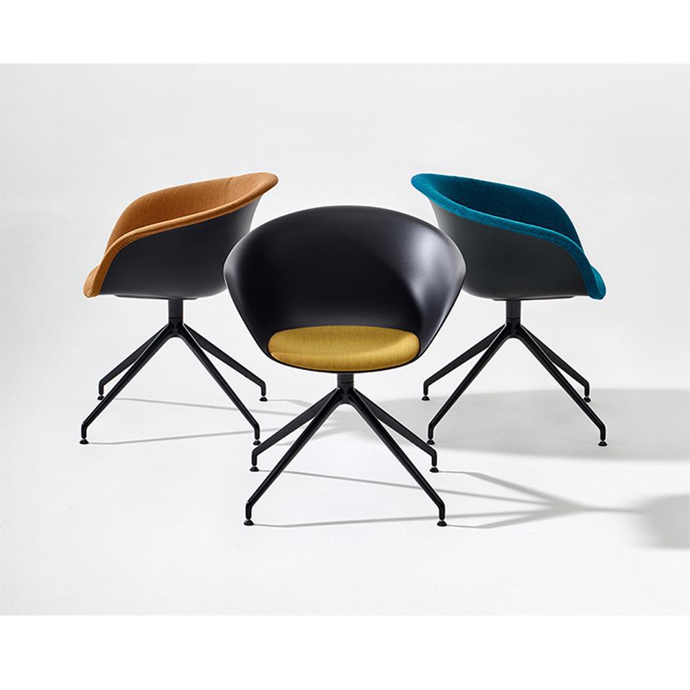 Duna 02 Trestle Base Chair With Seat Cushion Side/Dining Arper