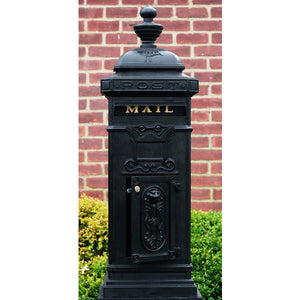 E8 Victorian Tower Mailboxes Mailboxes Ecco Satin Black Locking 