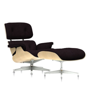 Eames Lounge Chair & Ottoman in Mohair Supreme lounge chair herman miller Standard White Ash Mohair Supreme Rich Chocolate