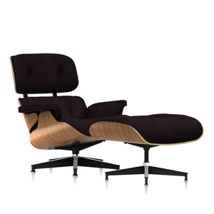 Eames Lounge Chair & Ottoman in Mohair Supreme lounge chair herman miller Standard Walnut Mohair Supreme Rich Chocolate