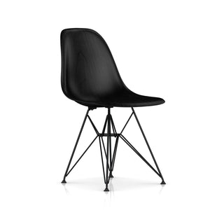 Eames Molded Wood Side Chair - Wire Base Side/Dining herman miller Black Base Frame Finish Ebony Seat and Back + $100.00 Standard Glide
