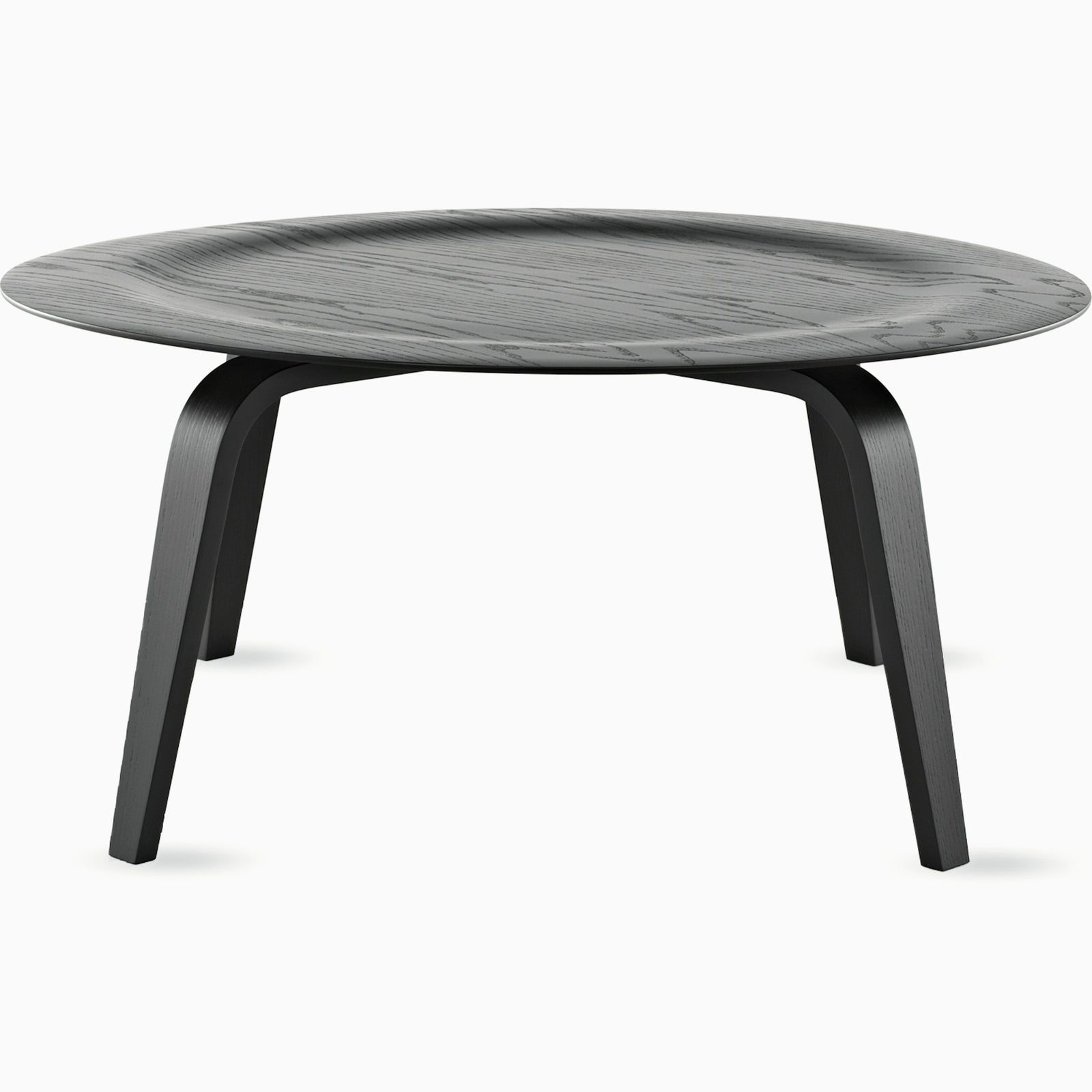 Eames Molded Plywood Coffee Table with Wood Base Coffee Tables herman miller Ebony Stained + $109.00