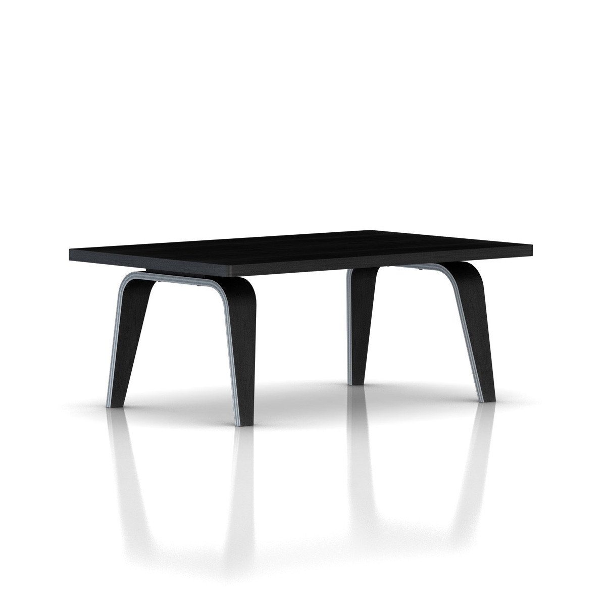 Eames Rectangular Coffee Table / Veneer Top with Veneer Edge Coffee Tables herman miller 36-inches Wide Ebony Top