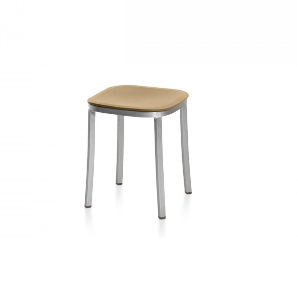 Emeco 1 Inch Small Stool Stools Emeco Hand Brushed Aluminum Sand