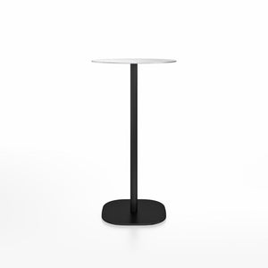 Emeco 2 Inch Flat Base Bar Height Table - Round Top Coffee table Emeco Table Top 24" Black Powder Coated Aluminum Brushed Aluminum